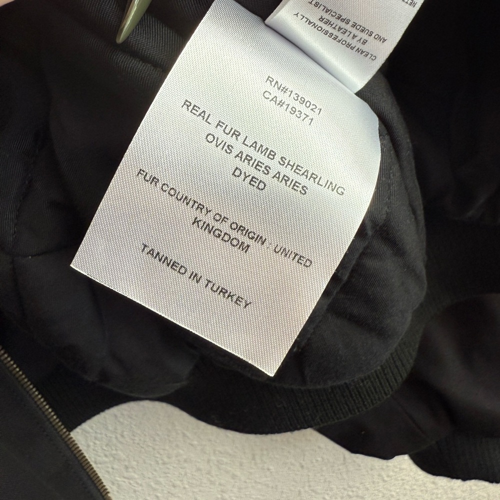 FRAME Luxury Shearling Leather Bomber Jacket - Picture 14 of 15